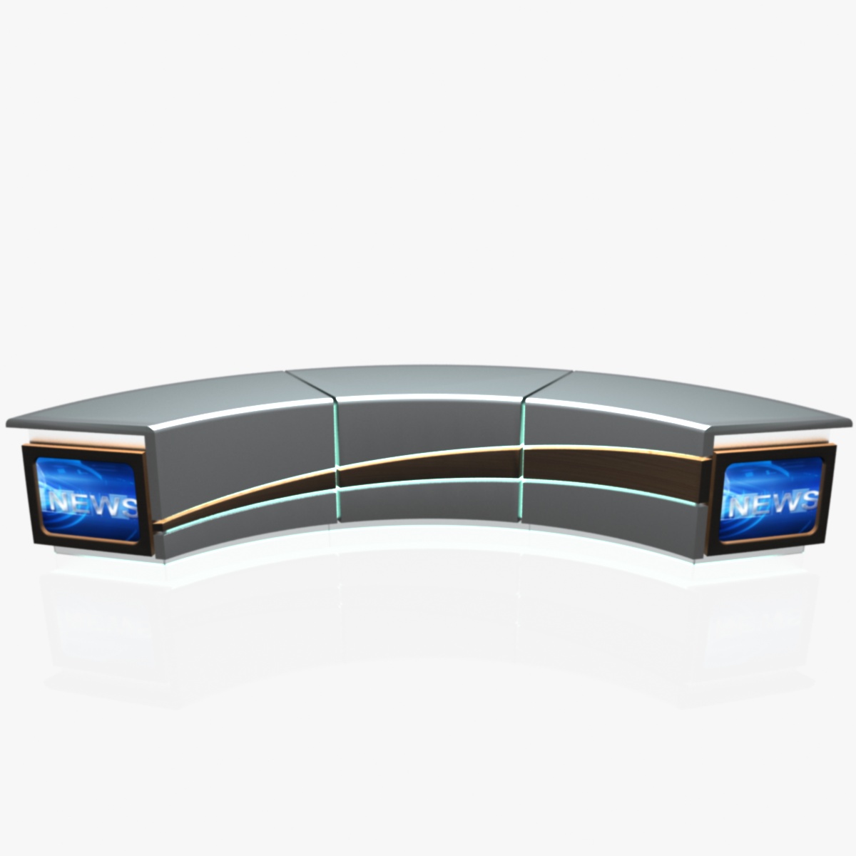 virtual tv studio news desk 4 3d model 3ds max dxf fbx  obj 215937