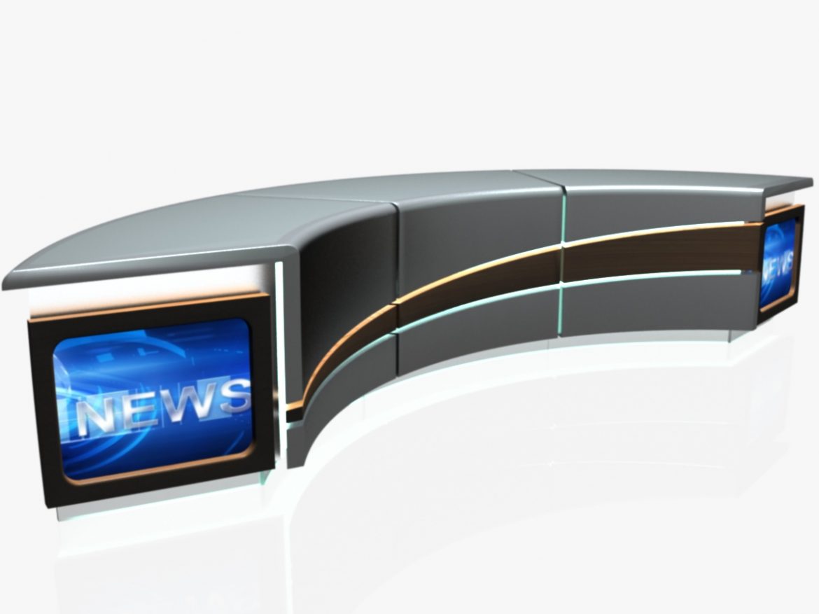 virtual tv studio news desk 4 3d model 3ds max dxf fbx  obj 215938