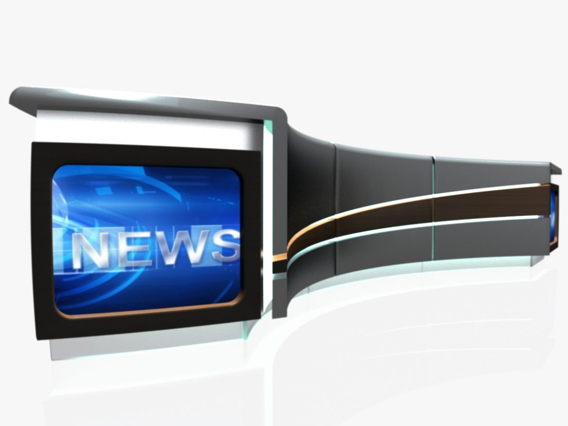 virtual tv studio news desk 4 3d model 3ds max dxf fbx  obj 215939