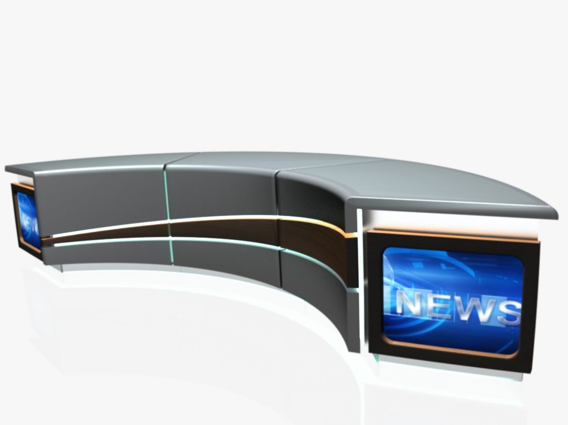 virtual tv studio news desk 4 3d model 3ds max dxf fbx  obj 215940
