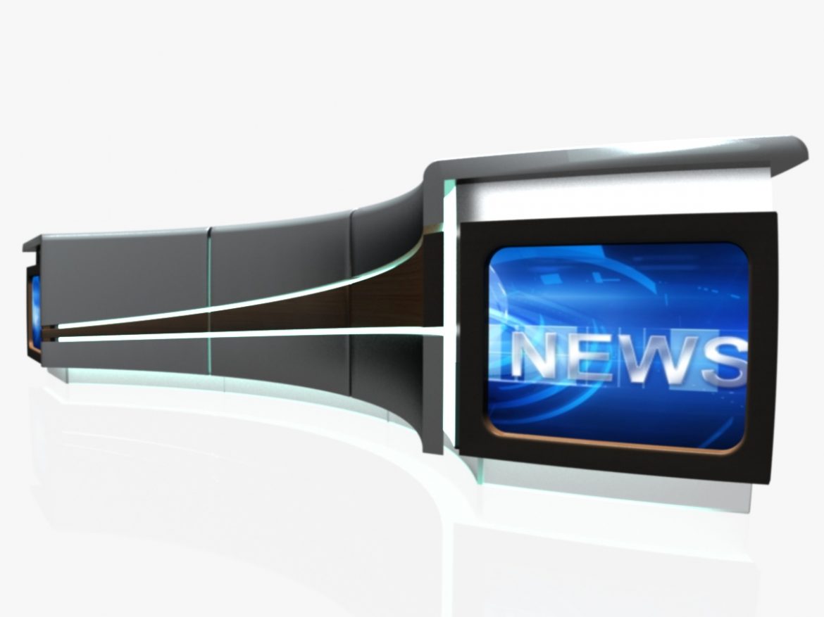 virtual tv studio news desk 4 3d model 3ds max dxf fbx  obj 215941