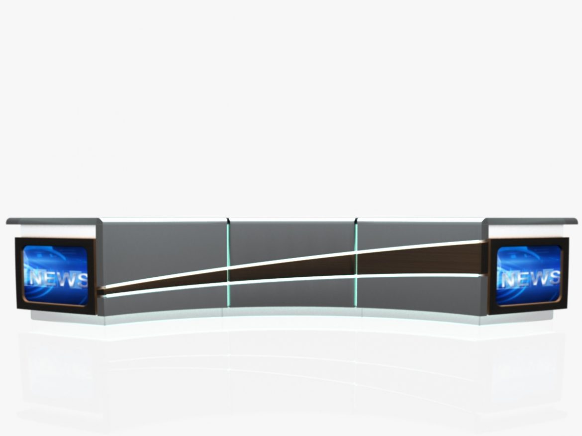 virtual tv studio news desk 4 3d model 3ds max dxf fbx  obj 215942