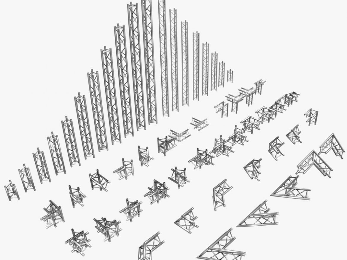 triangular trusses (collection 55 modular pieces) 3d model 3ds max dxf fbx c4d dae texture obj 216208