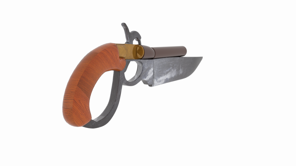 knife gun repro 3d model blend 216707