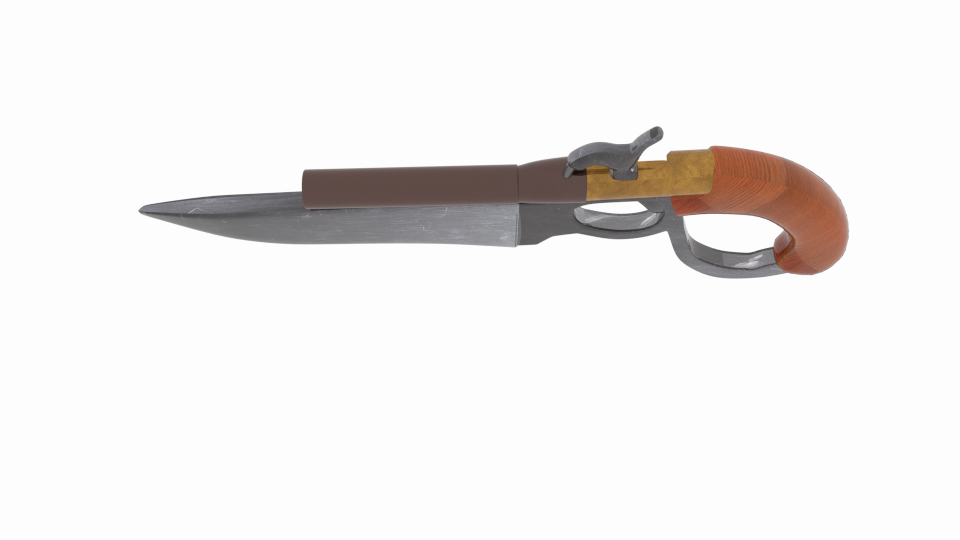 knife gun repro 3d model blend 216709
