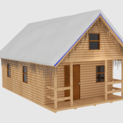 winter log cabin 3d model blend 216844