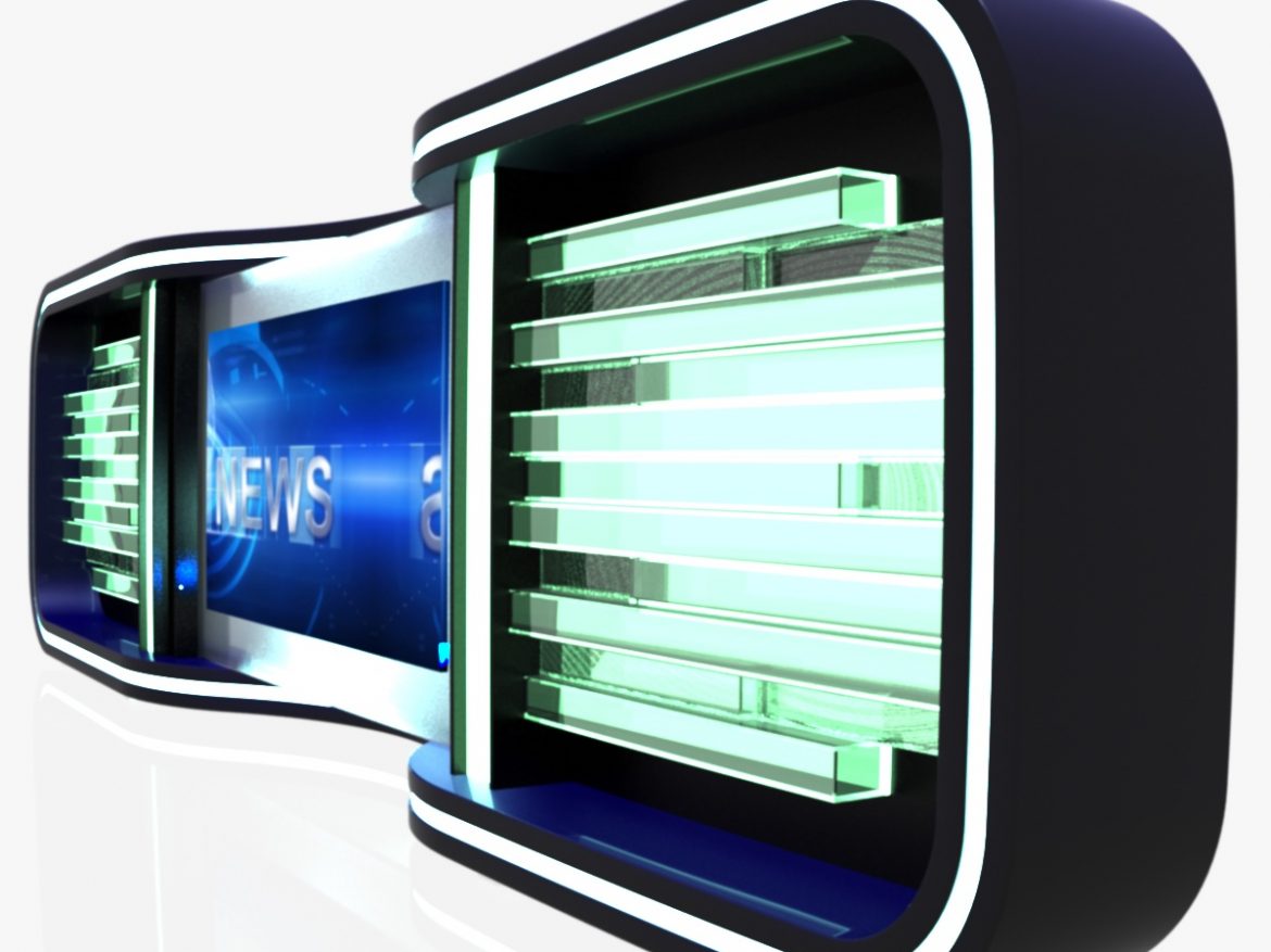 virtual tv studio news desk 5 3d model 3ds max dxf fbx  obj 216970