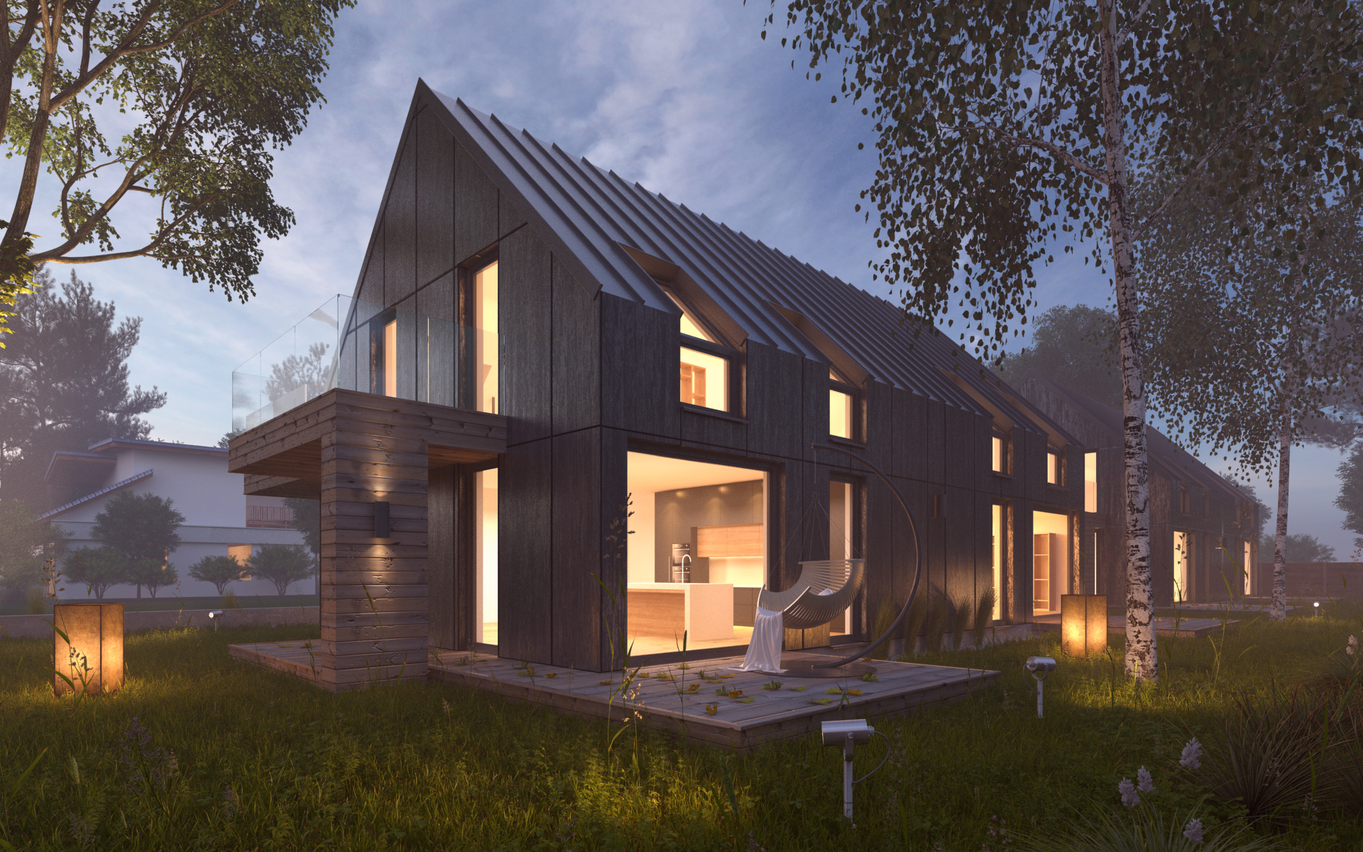 Vray Night Scene - Rendering Modern House tutorial 3D ...