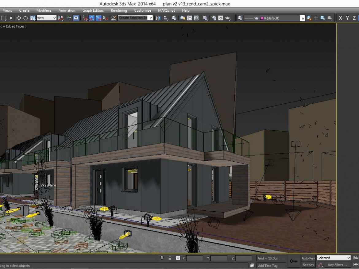 vray night scene – rendering modern house tutorial 3d model 3ds max dwg fbx c4d obj 217097