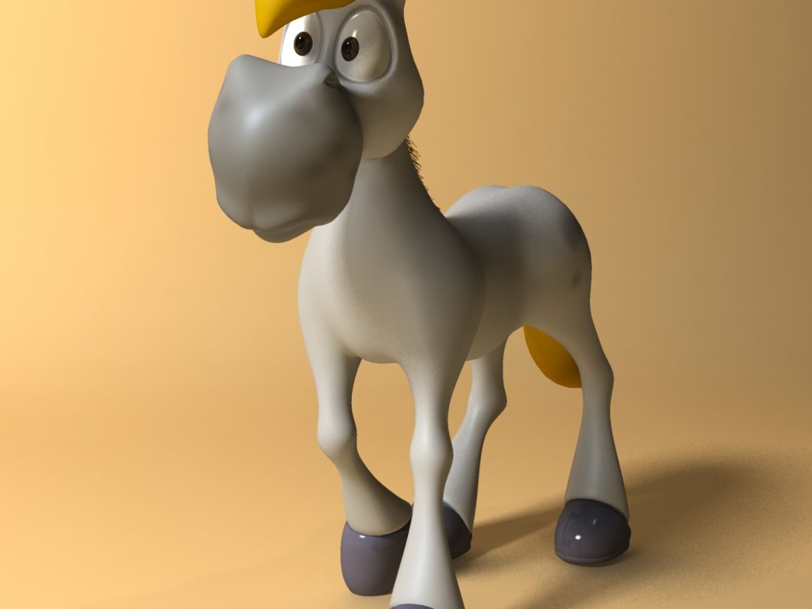 cartoon horse rigged and animated 3d model 3ds max fbx dgn 218090