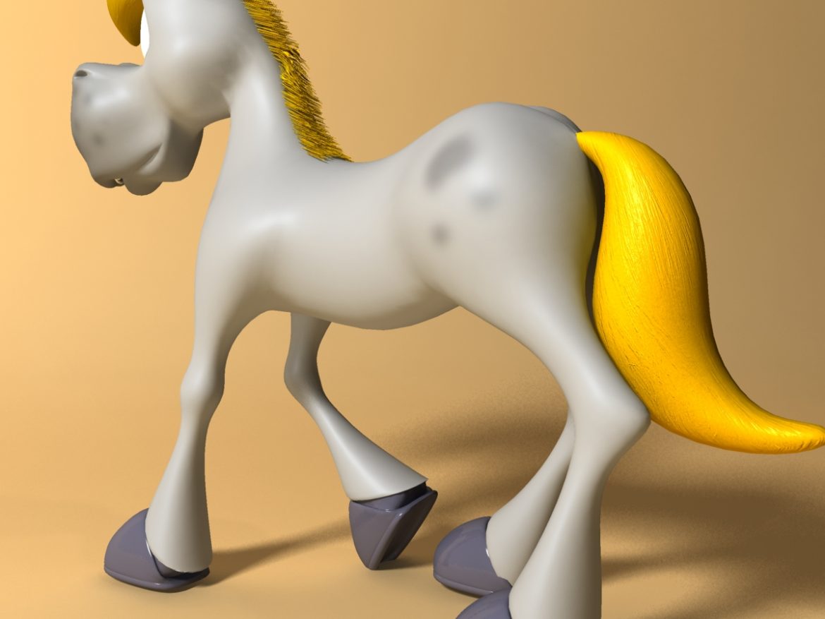 cartoon horse rigged and animated 3d model 3ds max fbx dgn 218091