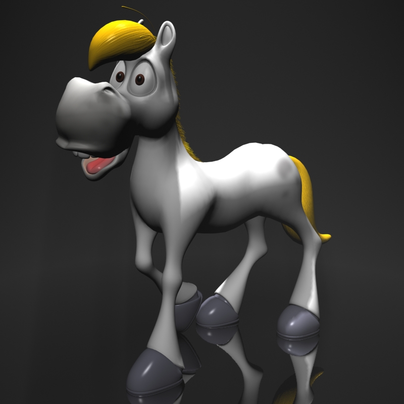 cartoon horse rigged and animated 3d model 3ds max fbx dgn 218093