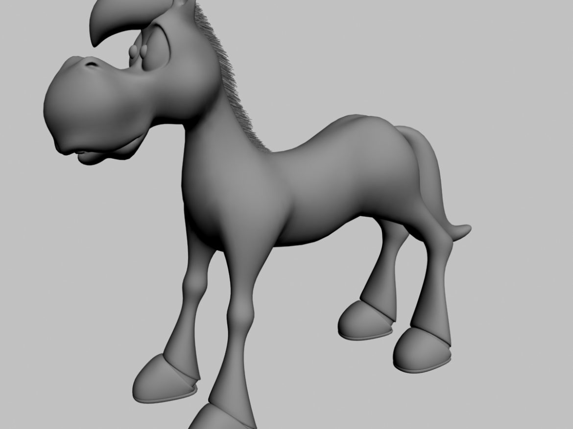 cartoon horse rigged and animated 3d model 3ds max fbx dgn 218095