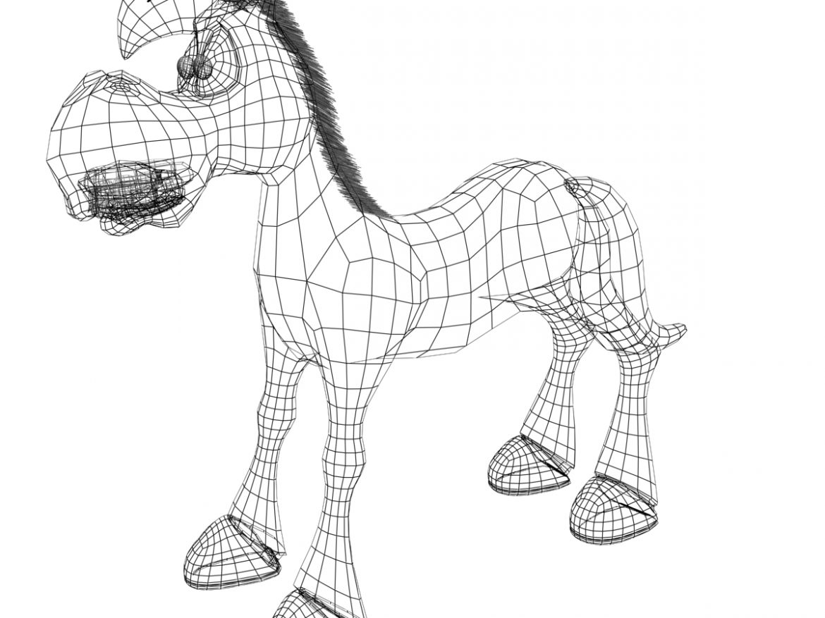 cartoon horse rigged and animated 3d model 3ds max fbx dgn 218096