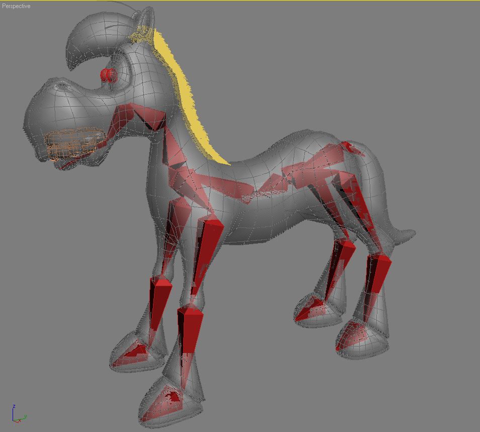 cartoon horse rigged and animated 3d model 3ds max fbx dgn 218097