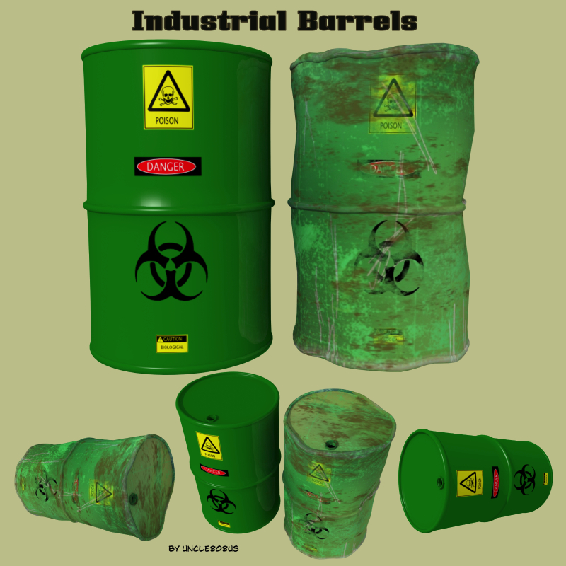 industrial barrels fbx and obj 3d model fbx 218099
