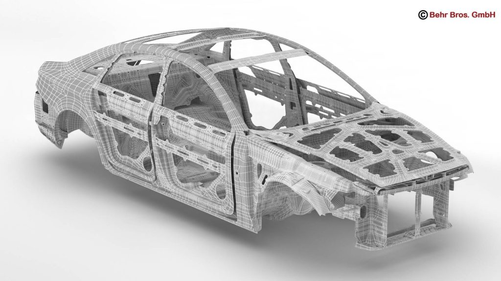 Generic Car Body in white 3D Model FlatPyramid