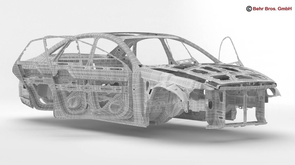 Generic Car Body in white 3D Model FlatPyramid