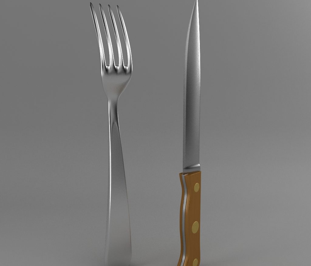 fork and wood handle knife 3d model 3ds max fbx blend jpeg jpg obj 218398