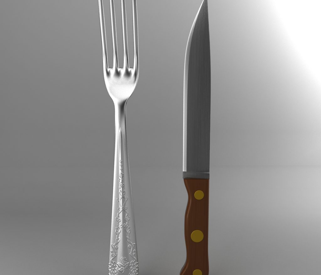 fork and wood handle knife 3d model 3ds max fbx blend jpeg jpg obj 218399