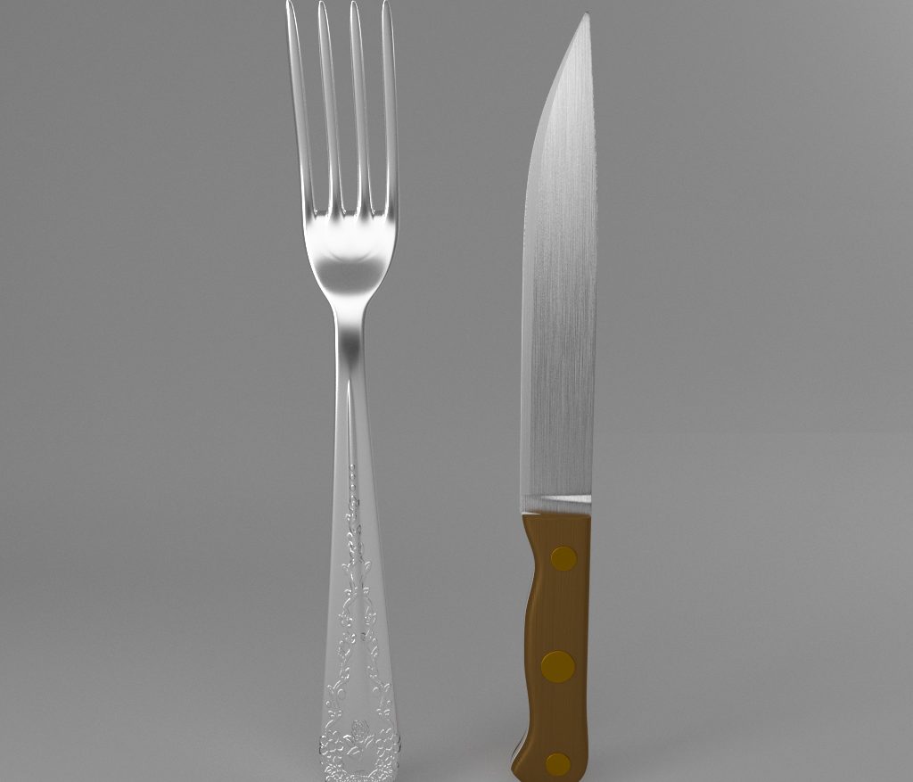 fork and wood handle knife 3d model 3ds max fbx blend jpeg jpg obj 218400