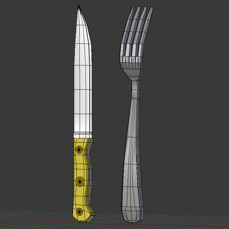 fork and wood handle knife 3d model 3ds max fbx blend jpeg jpg obj 218402