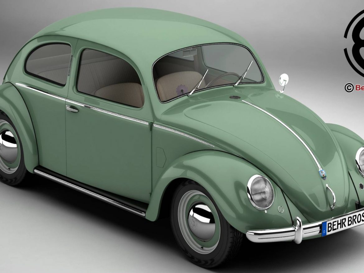 volkswagen beetle 1951 deluxe 3d model 3ds max fbx c4d lwo ma mb obj 220134
