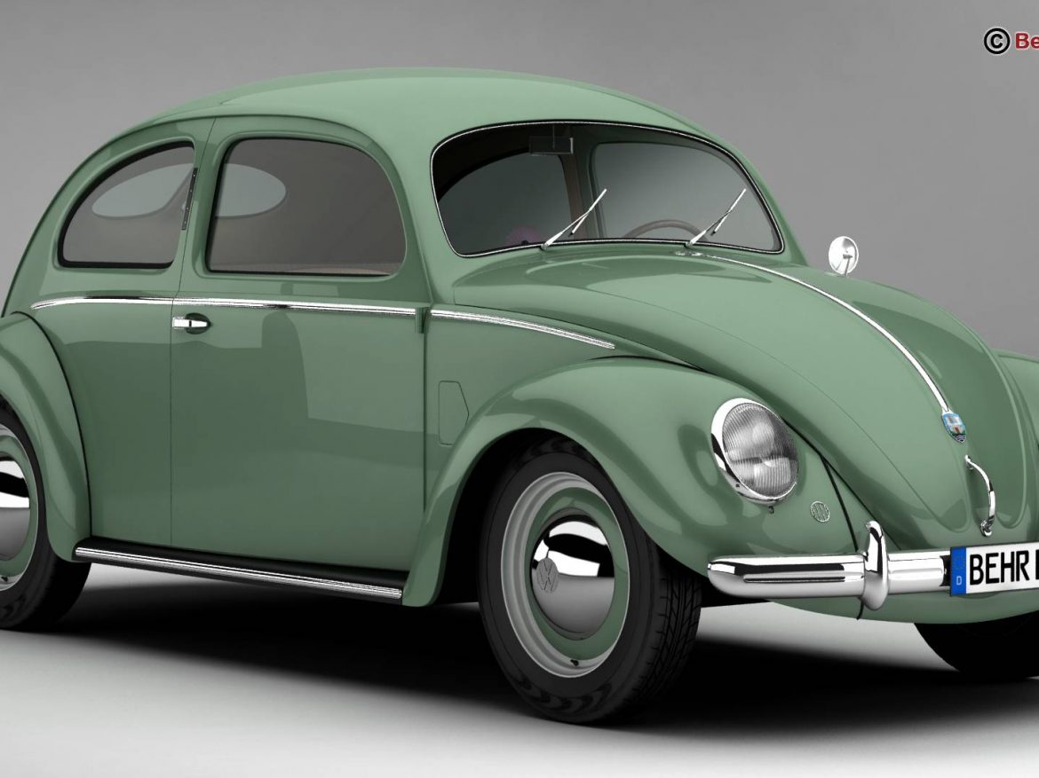 volkswagen beetle 1951 deluxe 3d model 3ds max fbx c4d lwo ma mb obj 220135