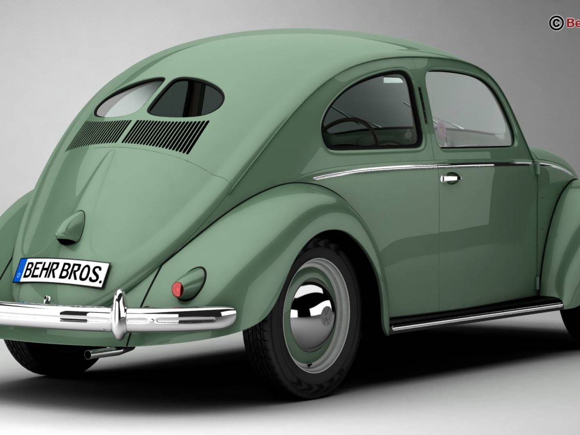 volkswagen beetle 1951 deluxe 3d model 3ds max fbx c4d lwo ma mb obj 220137