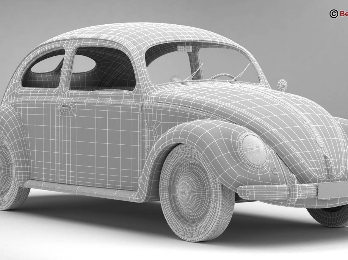 volkswagen beetle 1951 deluxe 3d model 3ds max fbx c4d lwo ma mb obj 220150