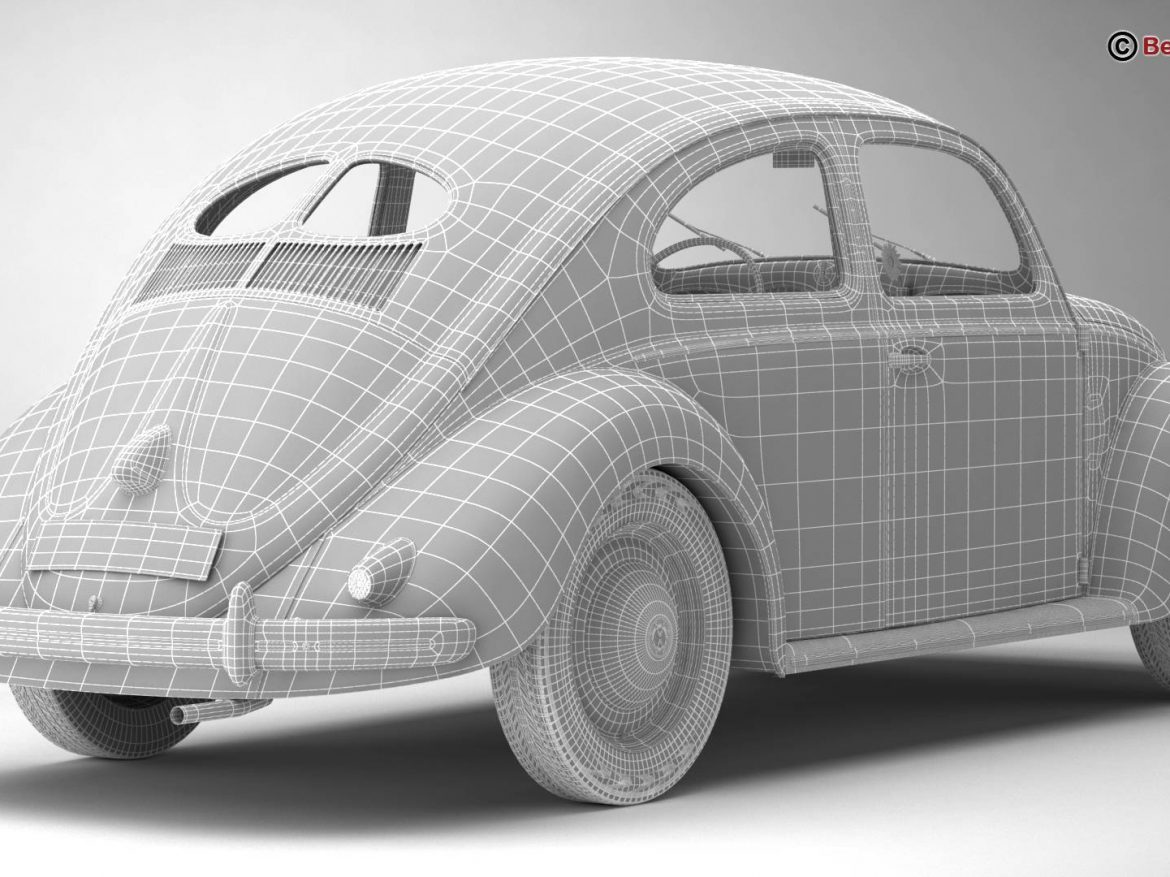 volkswagen beetle 1951 deluxe 3d model 3ds max fbx c4d lwo ma mb obj 220152