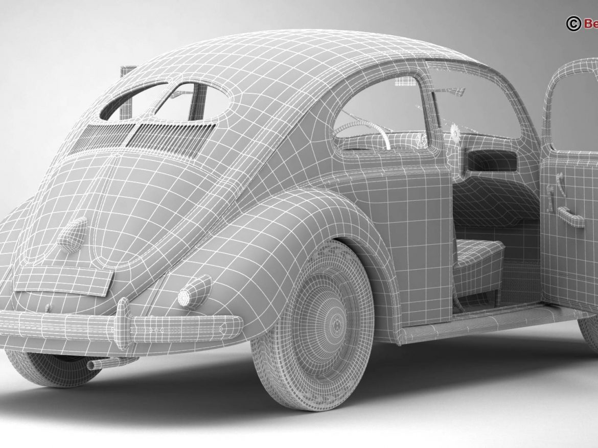 volkswagen beetle 1951 deluxe 3d model 3ds max fbx c4d lwo ma mb obj 220153