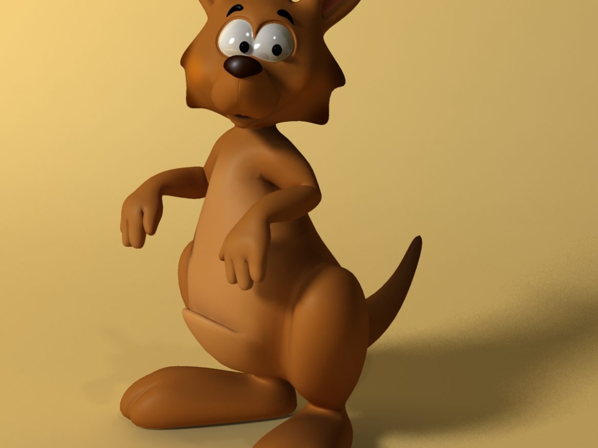 cartoon kangaroo rigged and animated 3d model max fbx  obj 220166