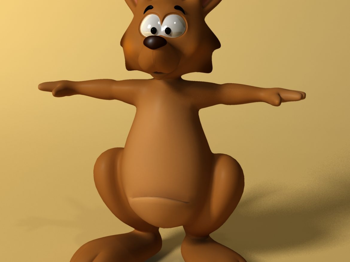 cartoon kangaroo rigged and animated 3d model max fbx  obj 220168