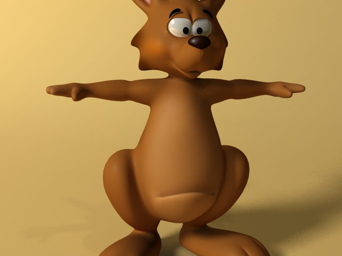 cartoon kangaroo rigged and animated 3d model max fbx  obj 220169