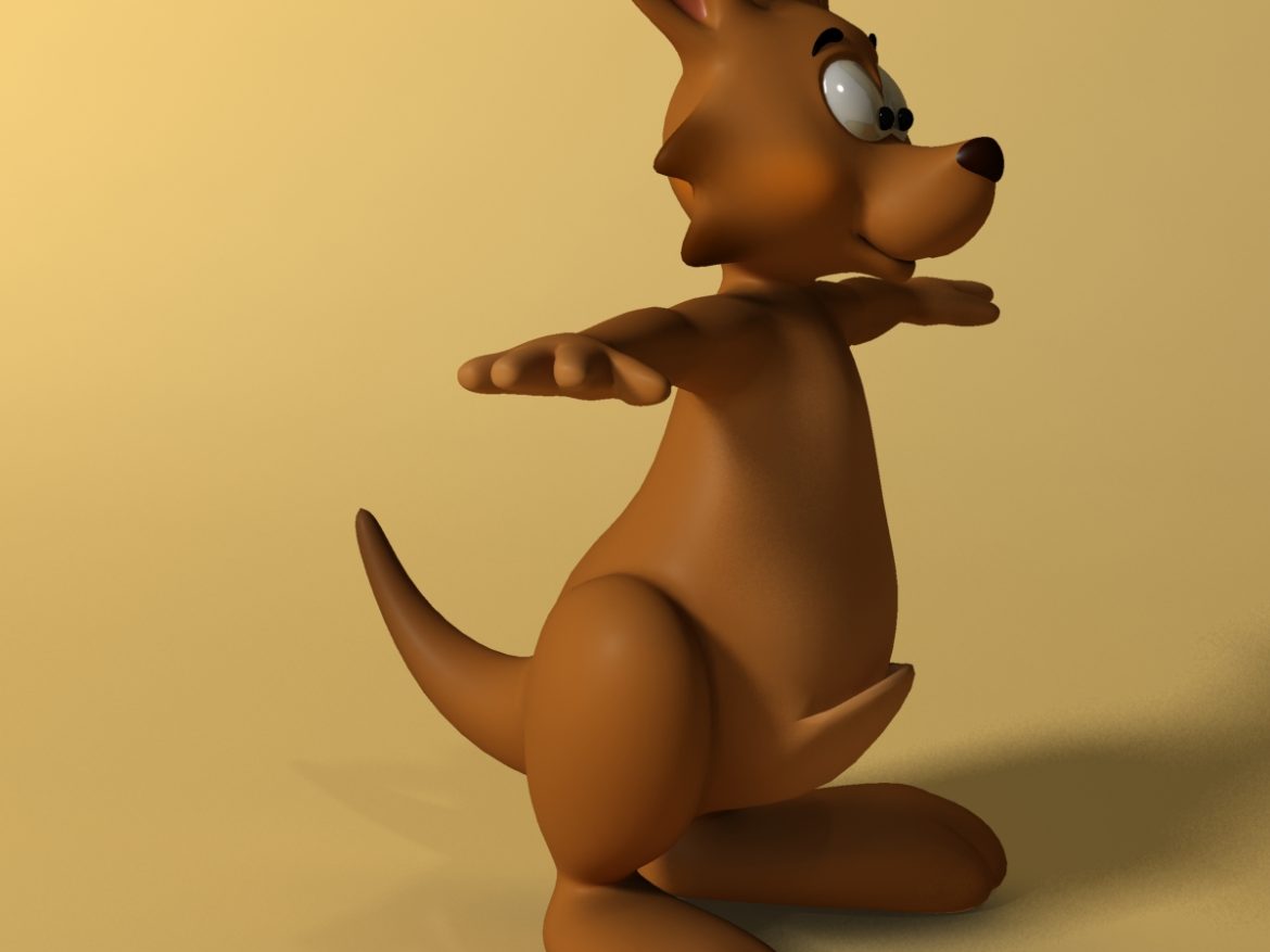 cartoon kangaroo rigged and animated 3d model max fbx  obj 220170