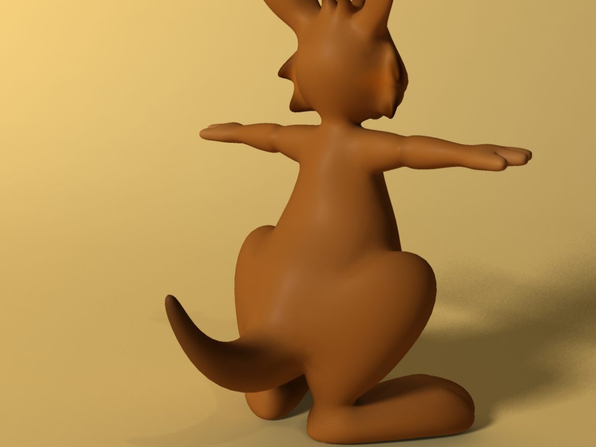 cartoon kangaroo rigged and animated 3d model max fbx  obj 220171