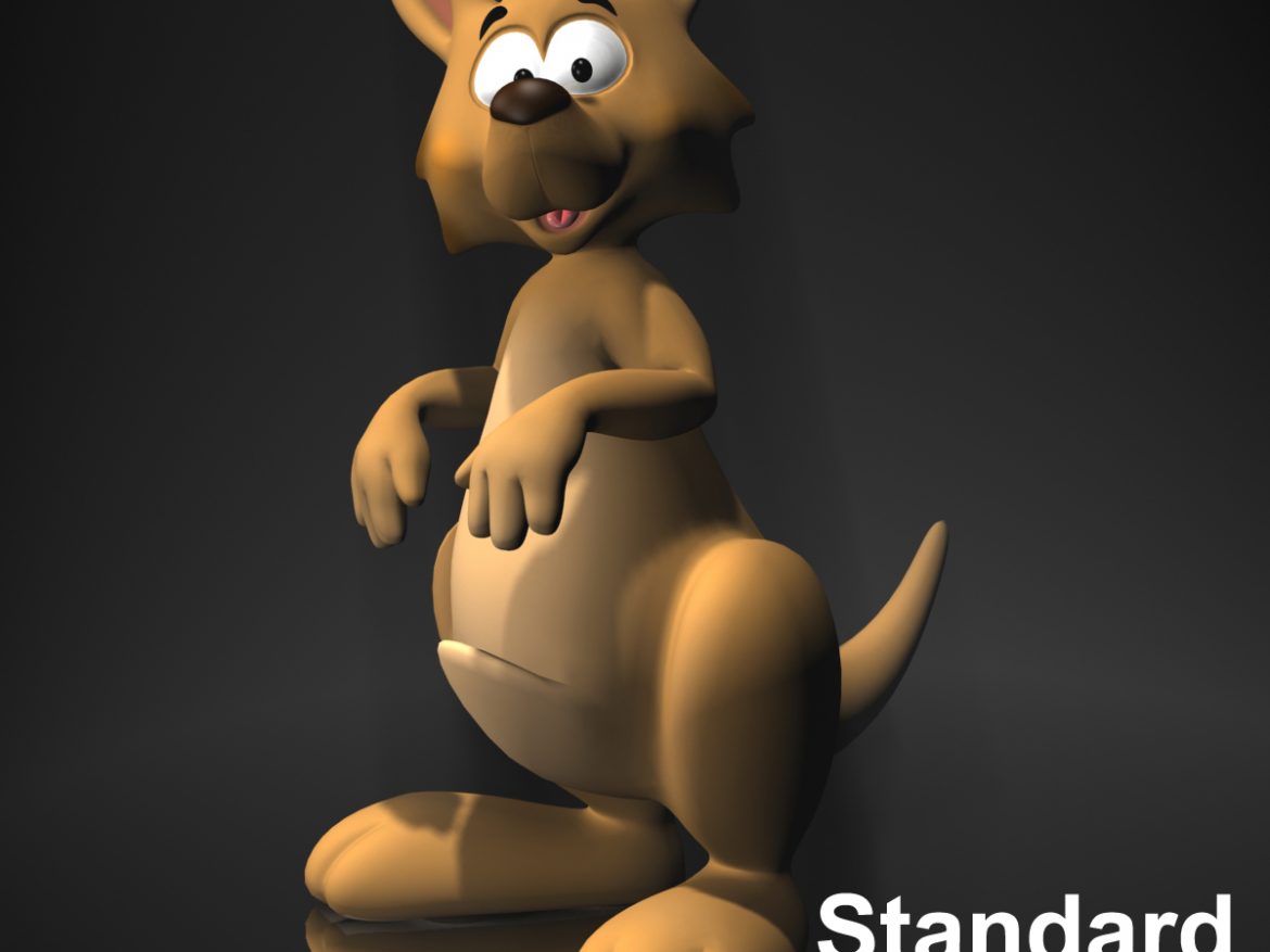 cartoon kangaroo rigged and animated 3d model max fbx  obj 220172