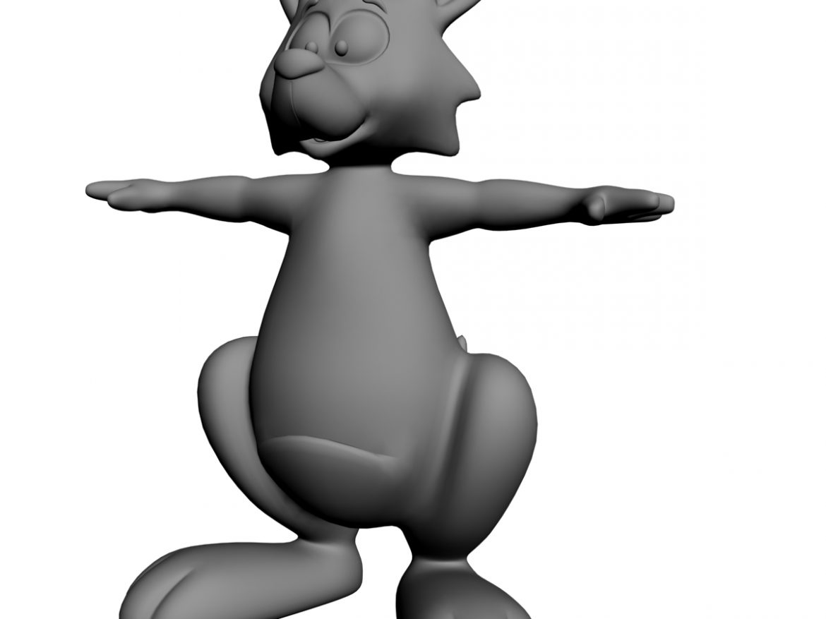 cartoon kangaroo rigged and animated 3d model max fbx  obj 220174