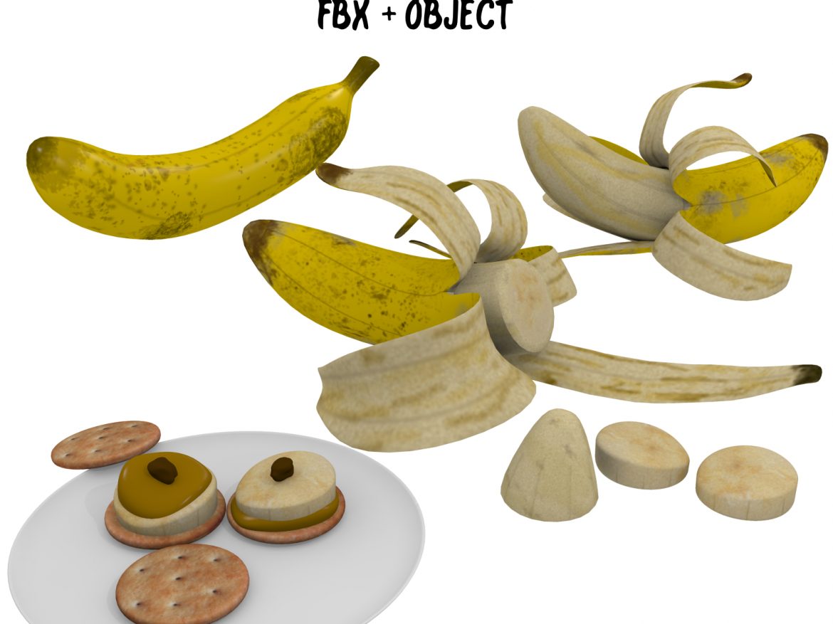 banana snack fbx obj 3d model fbx 220187