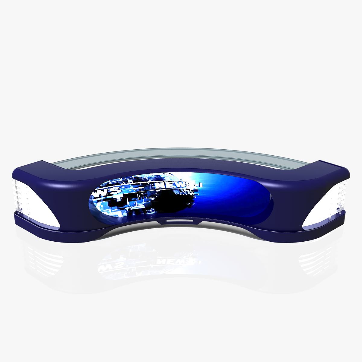 virtual tv studio news desk 11 3d model 3ds max dxf  obj 220192