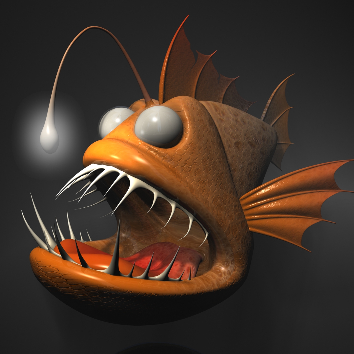 Cartoon Anglerfish RIGGED 3D Model | FlatPyramid