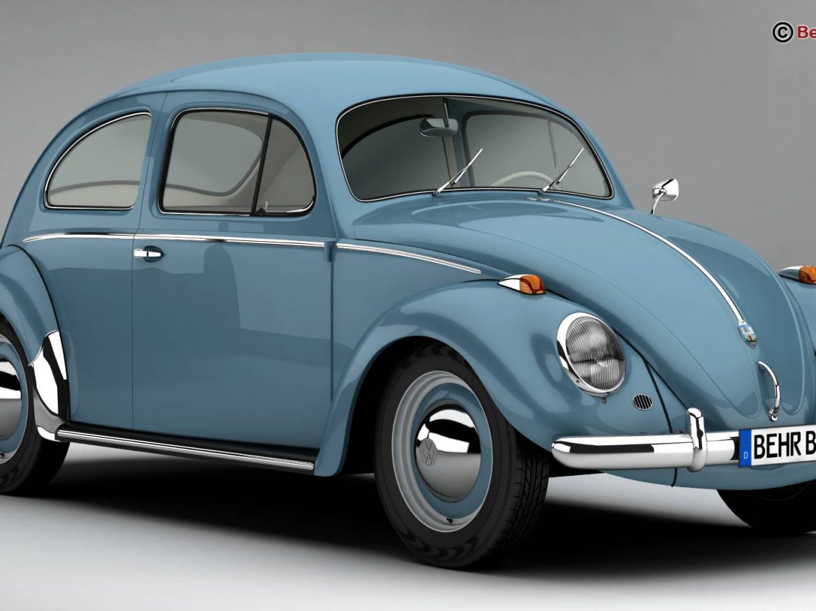 volkswagen beetle 1963 1200 deluxe 3d model 3ds max fbx c4d lwo ma mb obj 220273