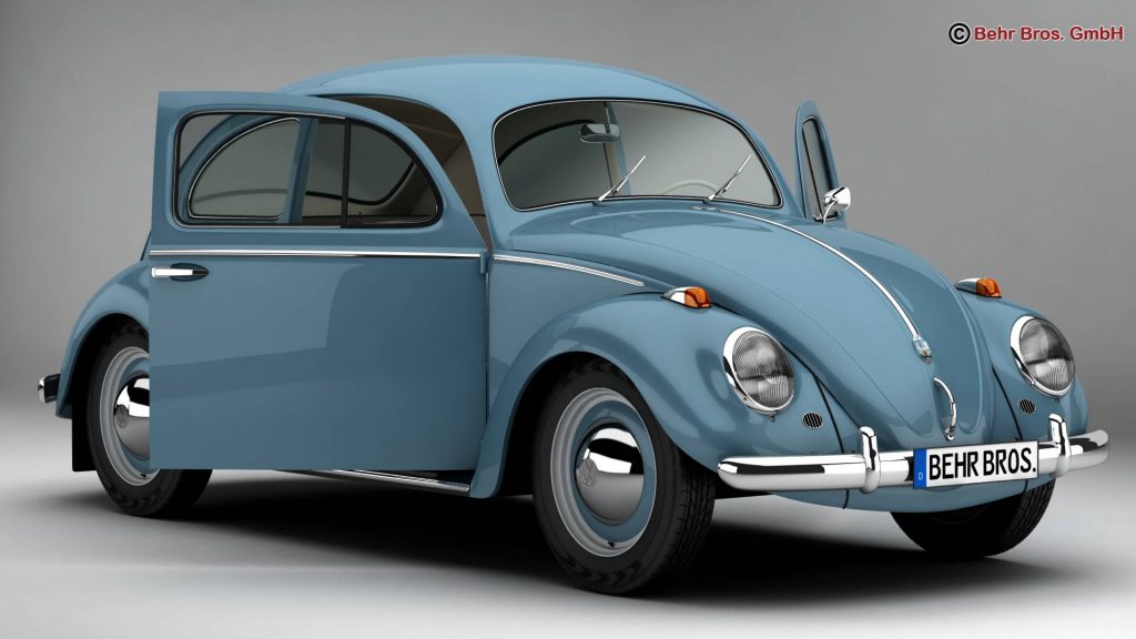 Volkswagen Beetle 1963 1200 Deluxe 3D Model - FlatPyramid