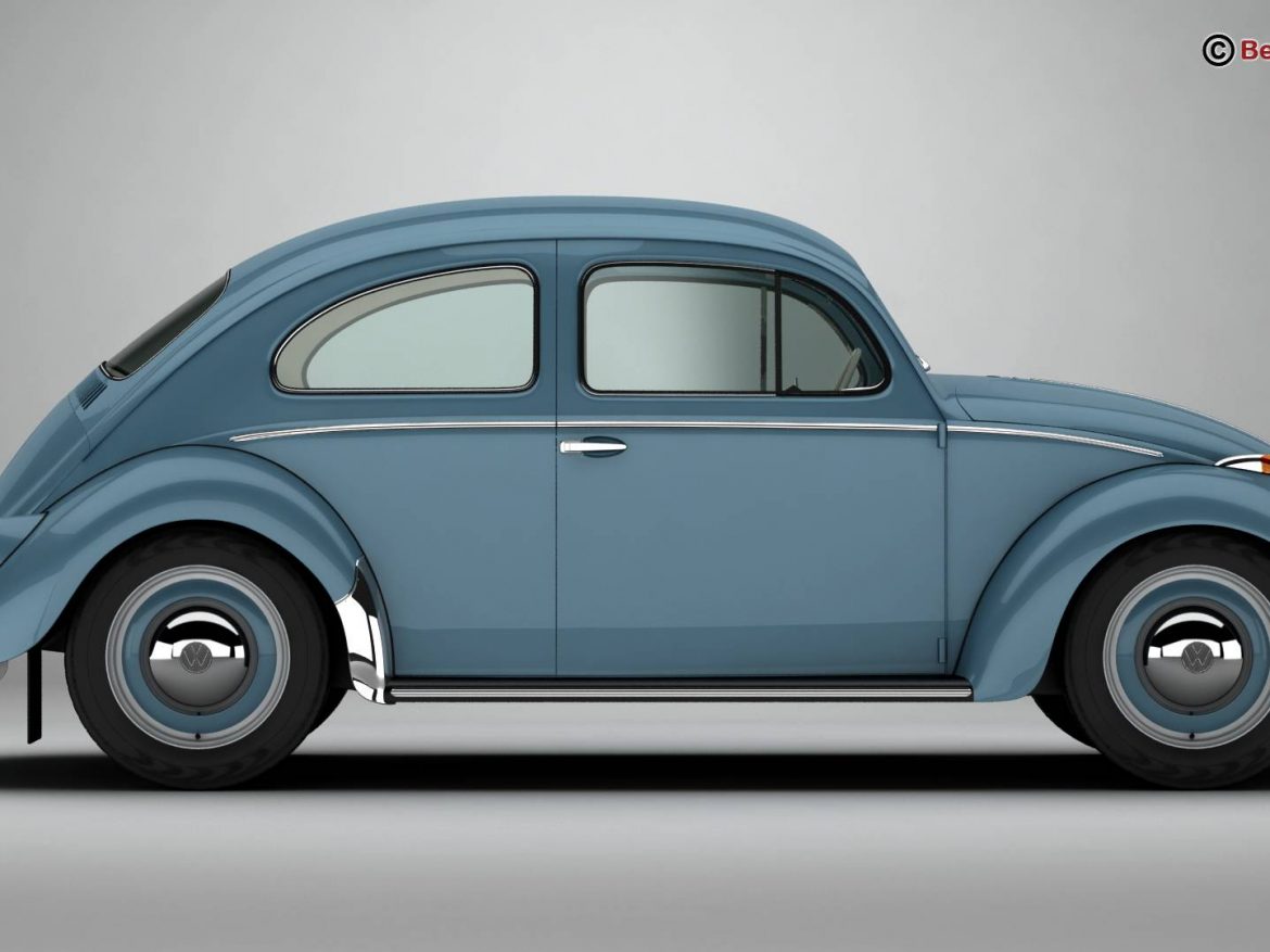 volkswagen beetle 1963 1200 deluxe 3d model 3ds max fbx c4d lwo ma mb obj 220277