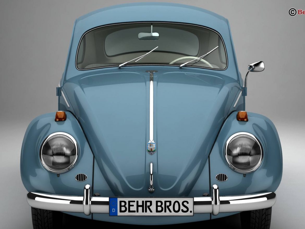 volkswagen beetle 1963 1200 deluxe 3d model 3ds max fbx c4d lwo ma mb obj 220278