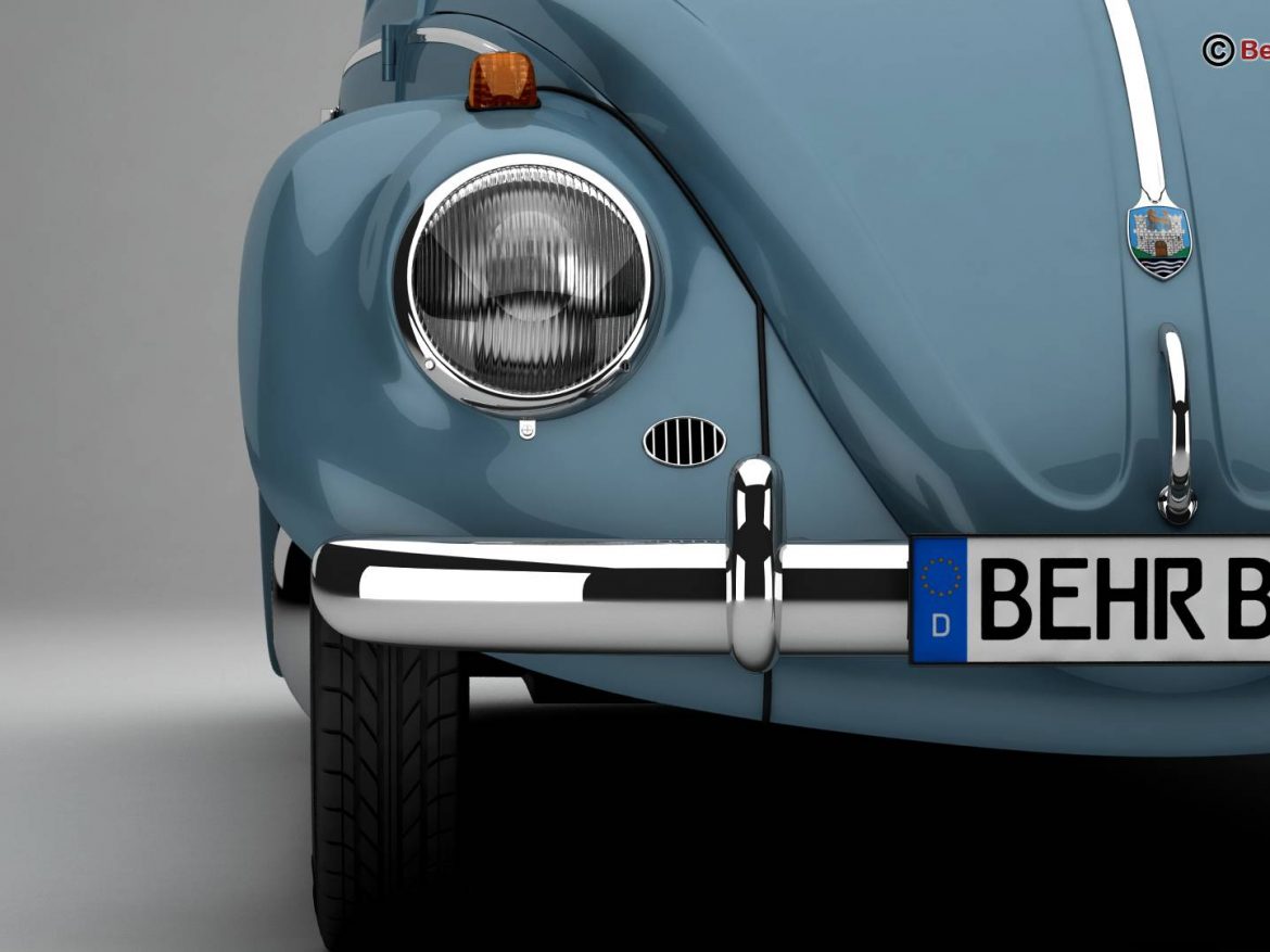 volkswagen beetle 1963 1200 deluxe 3d model 3ds max fbx c4d lwo ma mb obj 220279