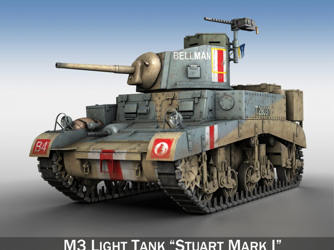 m3 light tank honey – bellman 3d model 3ds fbx c4d lwo obj 220712
