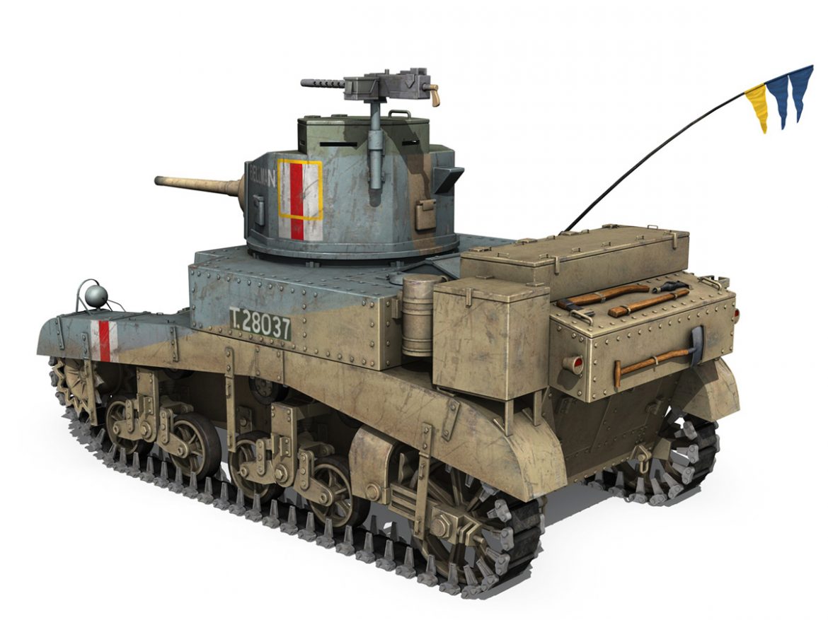 m3 light tank honey – bellman 3d model 3ds fbx c4d lwo obj 220714