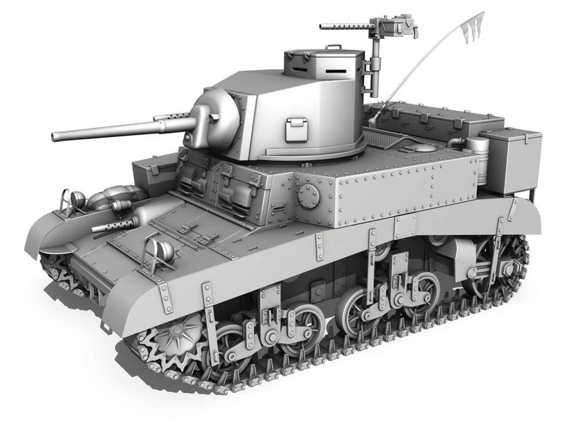 m3 light tank honey – bellman 3d model 3ds fbx c4d lwo obj 220720